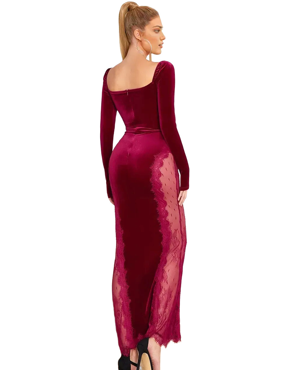 chinese dress ladies Eva Fashion 3533 Long Formal Lace Fitted Mother of The Bride Dress