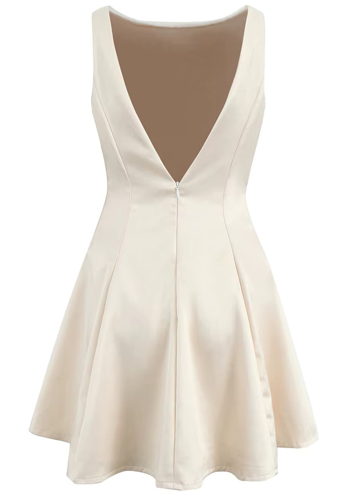 navy blue dress for baby girl Backless A Line Dress Ivory