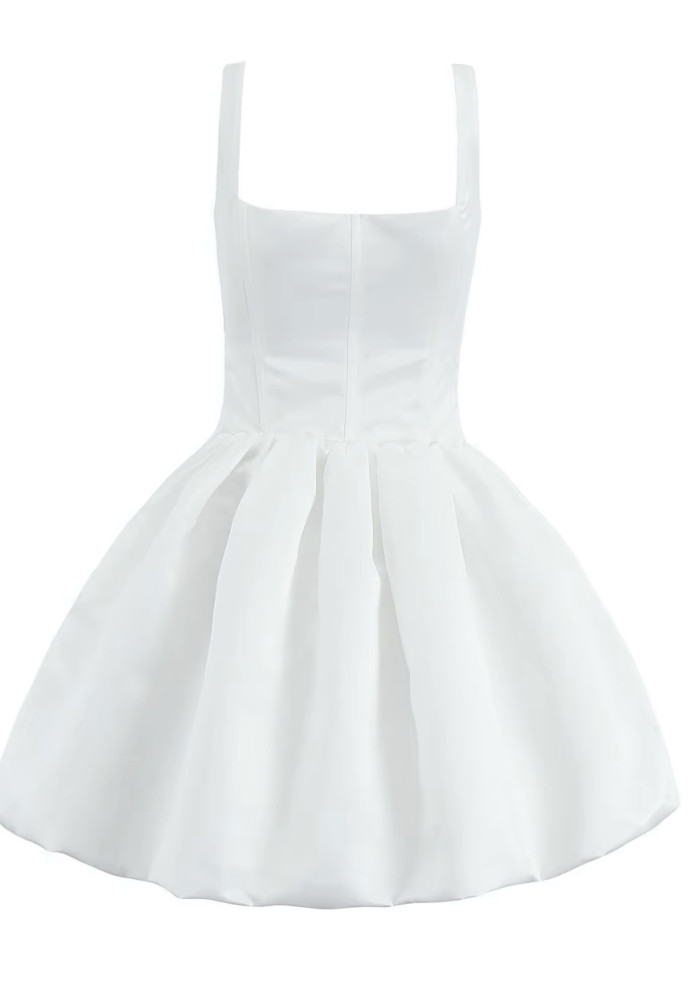 Structured Puff Dress White - Luxe Mini Dresses and Luxe Party Dresses Structured Puff Dress White - Luxe Mini Dresses and Luxe Party Dresses