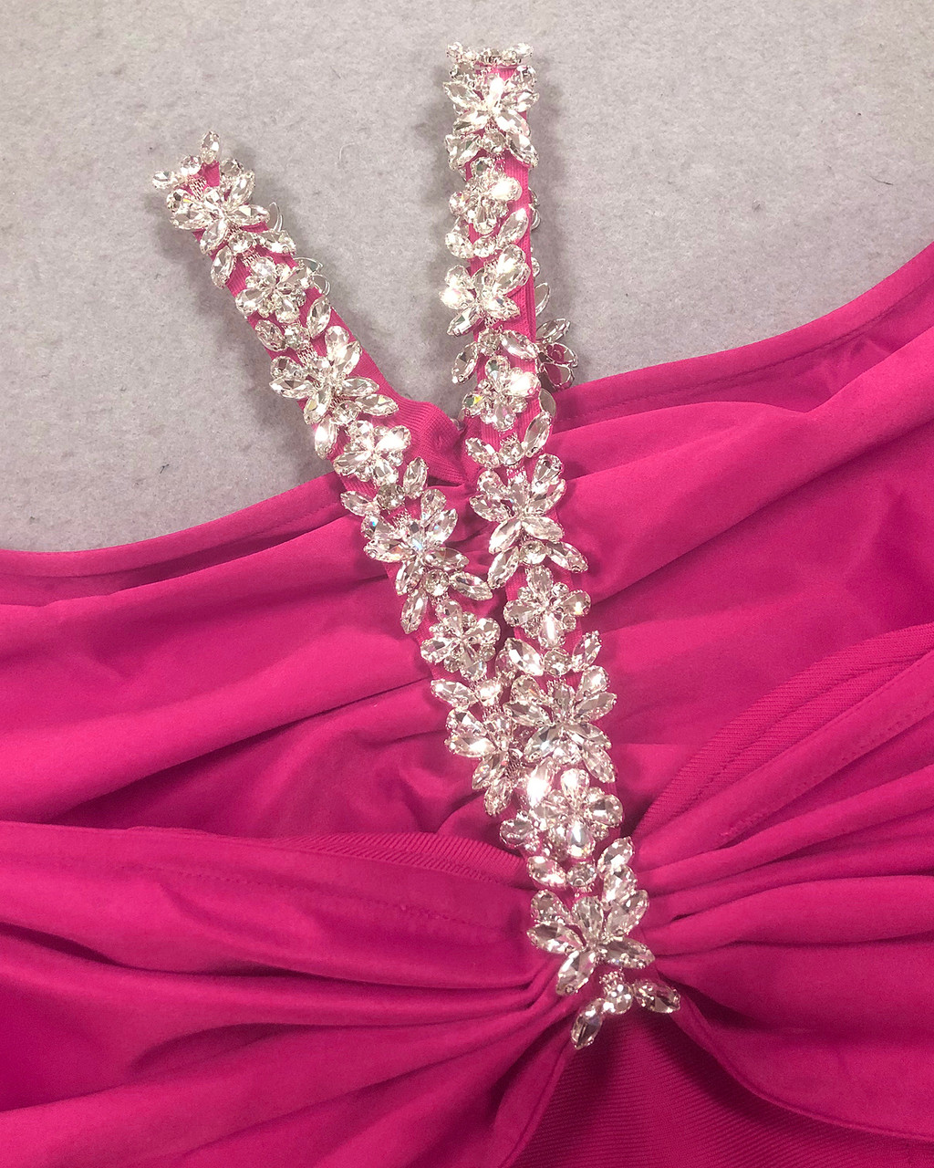 slim fit dress slacks Rinna Satin Halter Maxi Dress / Pink Cherry | Meshki main image 1