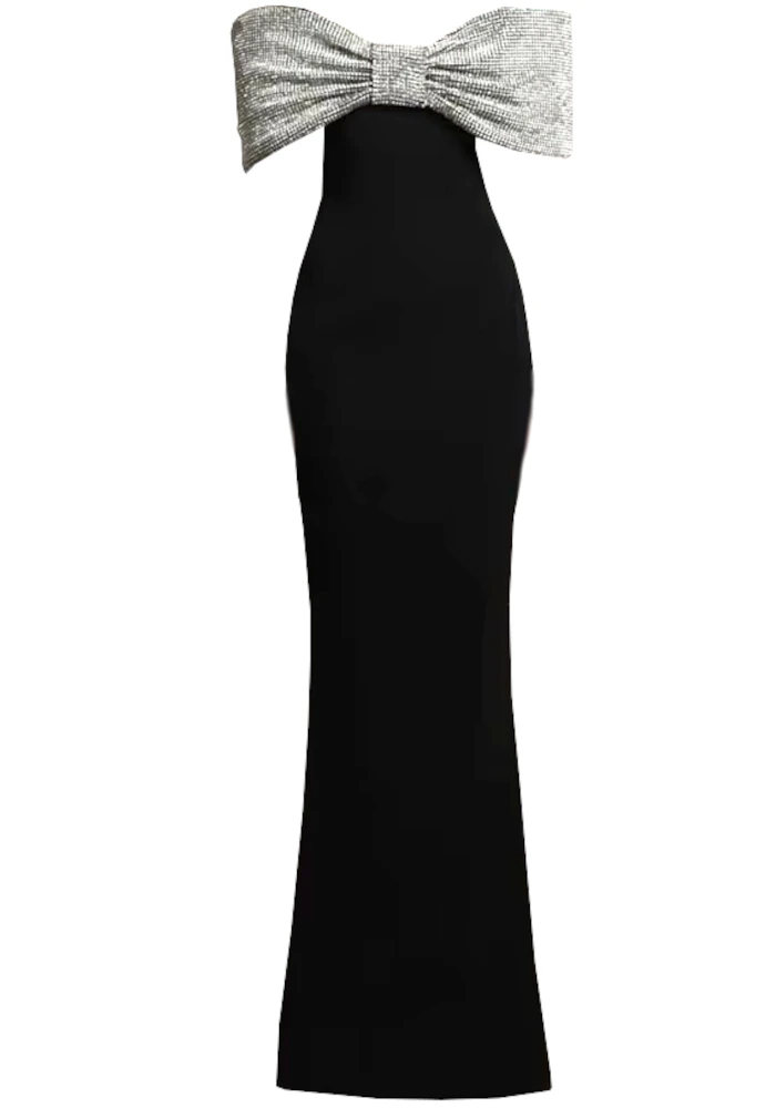 betina bow front maxi dress black Petal & Pup Betina Bow Front Maxi Dress