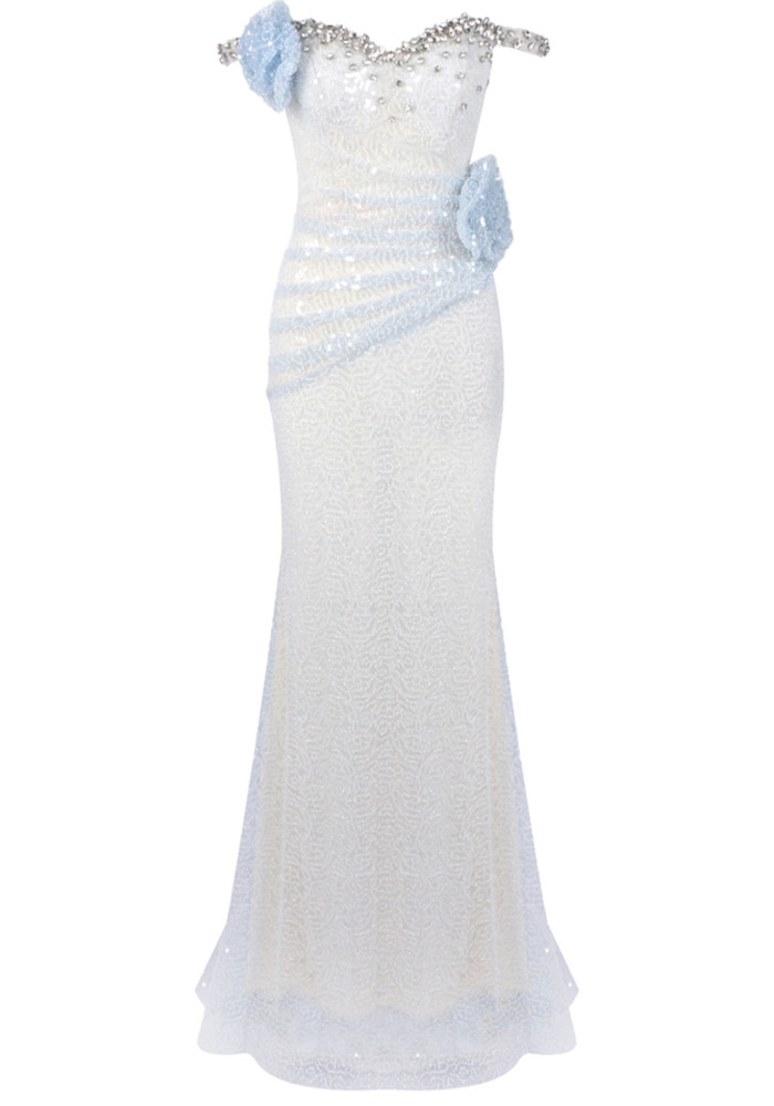 Crystal Floral Bardot Sequin Maxi Dress Light Blue - Luxe Sequin Dresses and Luxe Party Dresses Crystal Floral Bardot Sequin Maxi Dress Light Blue - Luxe Sequin Dresses and Luxe Party Dresses