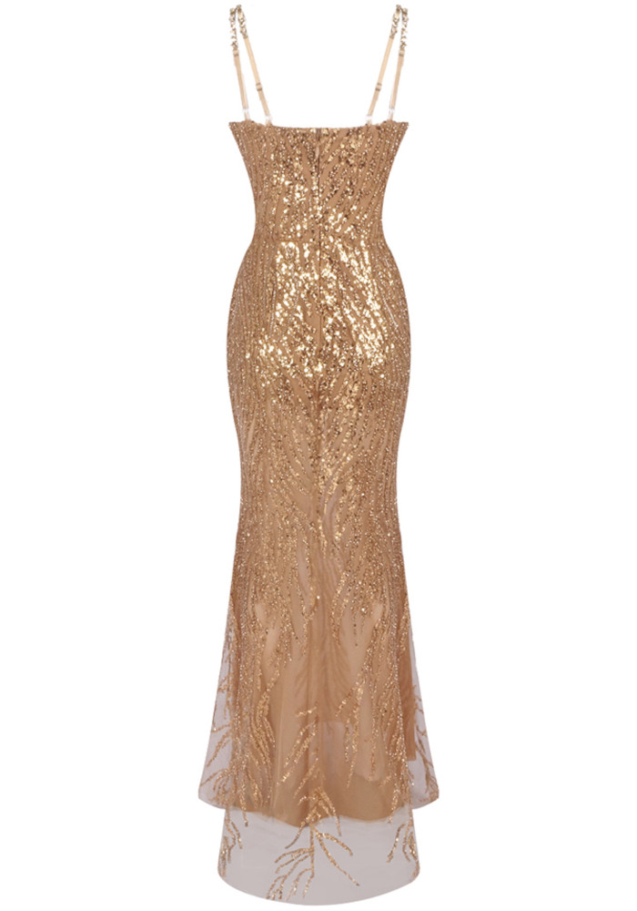 Sequin Maxi Dress Gold - Luxe Maxi Dresses and Luxe Party Dresses