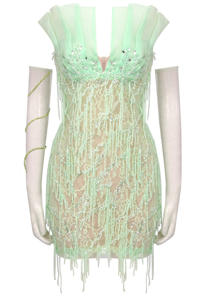 slim fit dress slacks Kiara Sequin V-Neck Gown – Halston main image 1