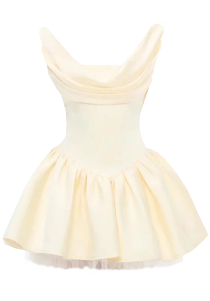 a-line corset mini dress in ivory Corset Lace Mini Dress