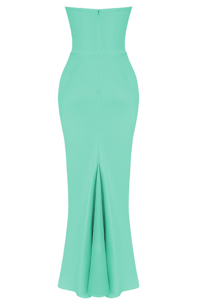 green strapless corset prom dress LaDivine CM378 Long Beaded Corset Formal Fitted Prom Gown main image 0