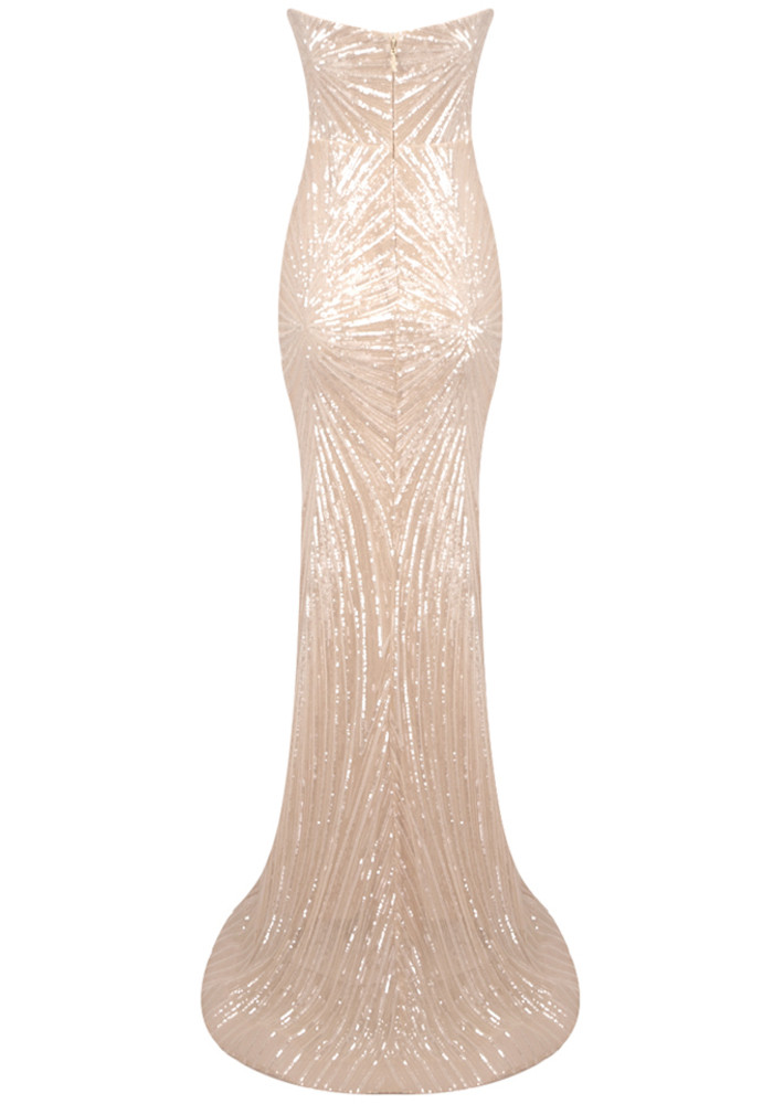 Strapless Crystal Sequined Maxi Dress Nude - Luxe Maxi Dresses and Luxe Party Dresses Strapless Crystal Sequined Maxi Dress Nude - Luxe Maxi Dresses and Luxe Party Dresses