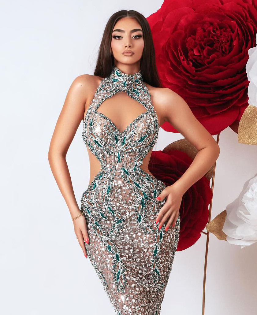 Halter Crystal Sequin Mermaid Maxi Dress Silver - Luxe Sequin Dresses and Luxe Party Dresses Halter Crystal Sequin Mermaid Maxi Dress Silver - Luxe Sequin Dresses and Luxe Party Dresses
