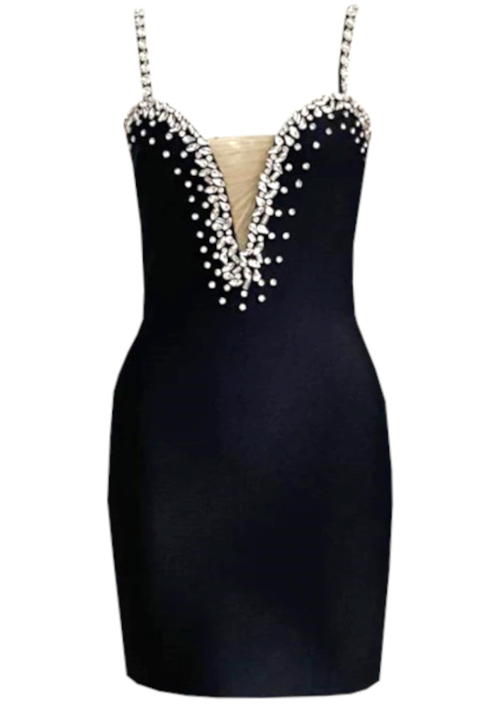 black mini dress cotton DIAMOND SNAKE OPEN BACK DRESS main image 1