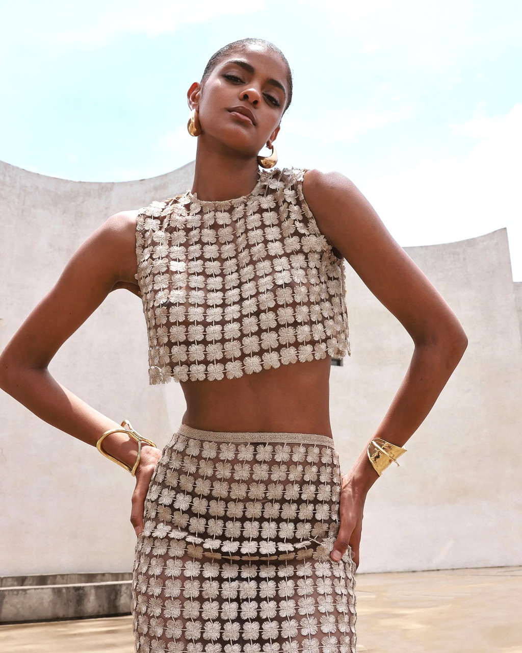 Floral Two Piece Maxi Dress Gold - Luxe Maxi Dresses and Luxe