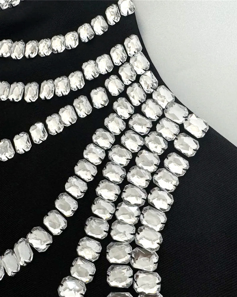 knee length dresses for ladies AREA CRYSTAL CUP MINI DRESS main image 1