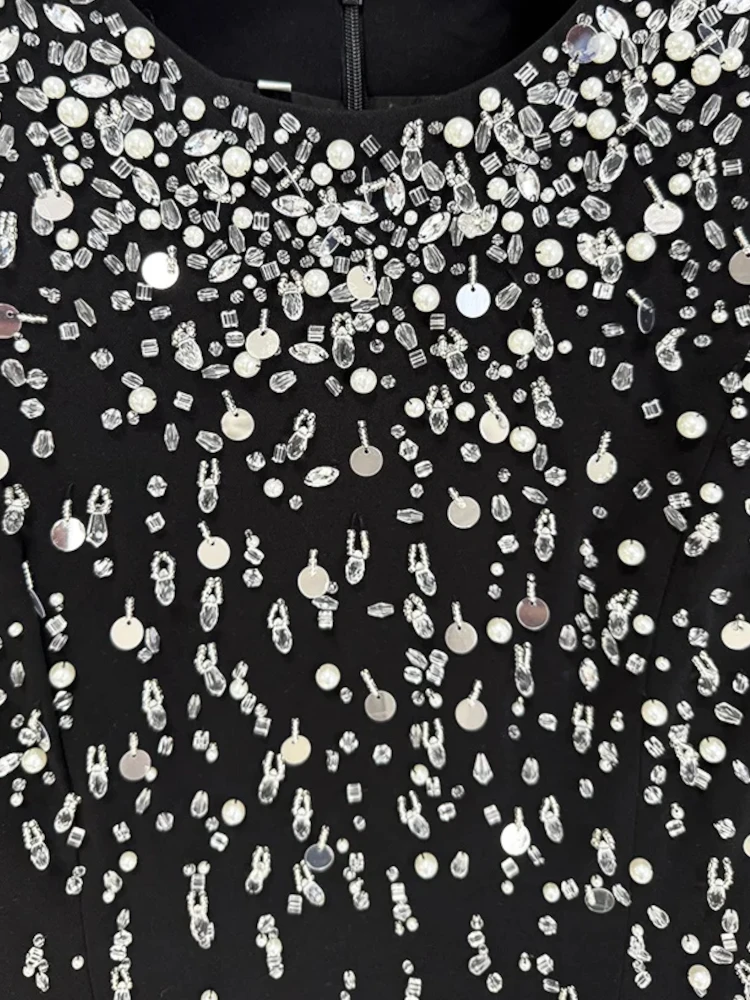 Long Sleeve Crystal Pearl Sequin Maxi Dress Black - Luxe Maxi Dresses and Luxe Party Dresses Long Sleeve Crystal Pearl Sequin Maxi Dress Black - Luxe Maxi Dresses and Luxe Party Dresses