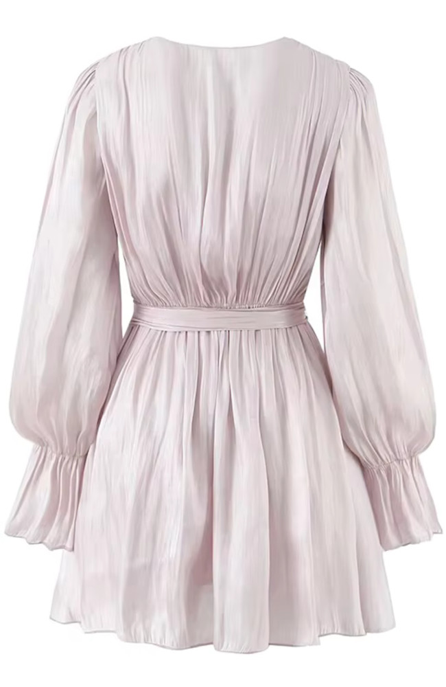 pastel dresses with sleeves Pastel evening gown with bishop sleeves