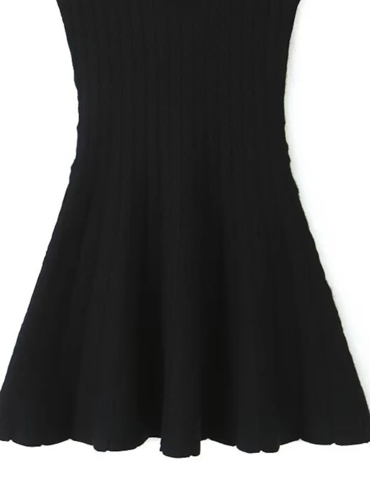 black knit dress LONG BLACK KNITTED DRESS main image 1