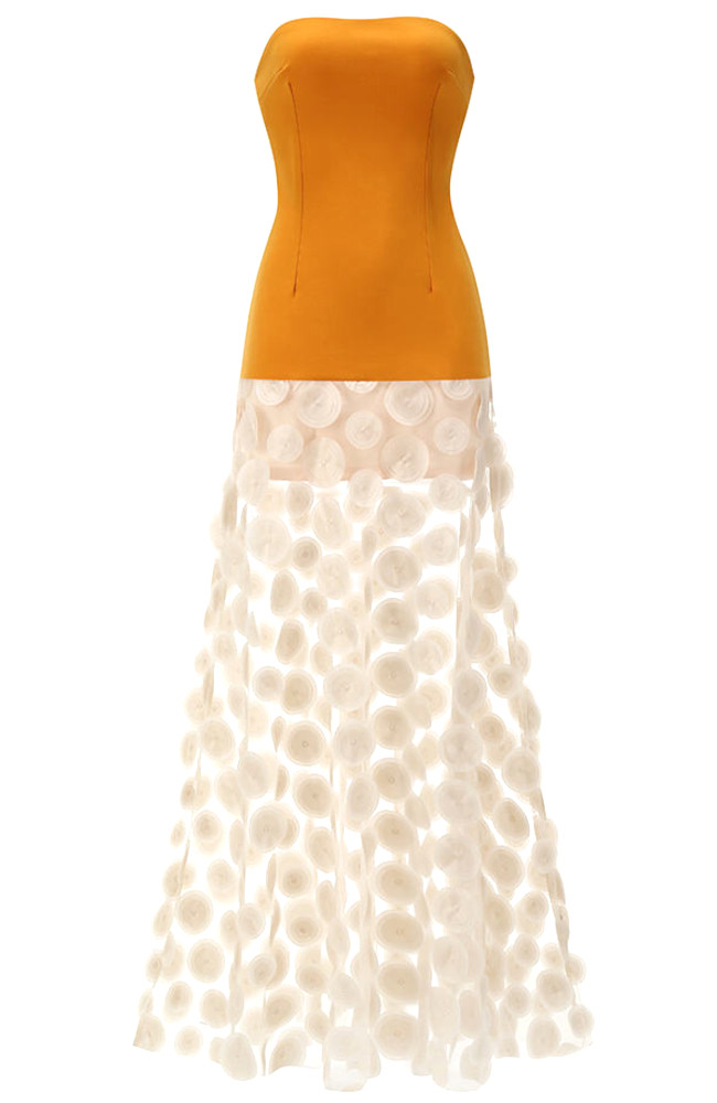 mustard a line dress Vivo Zuri A-Line Dress - Mustard + Mustard / Brown Abstract Print