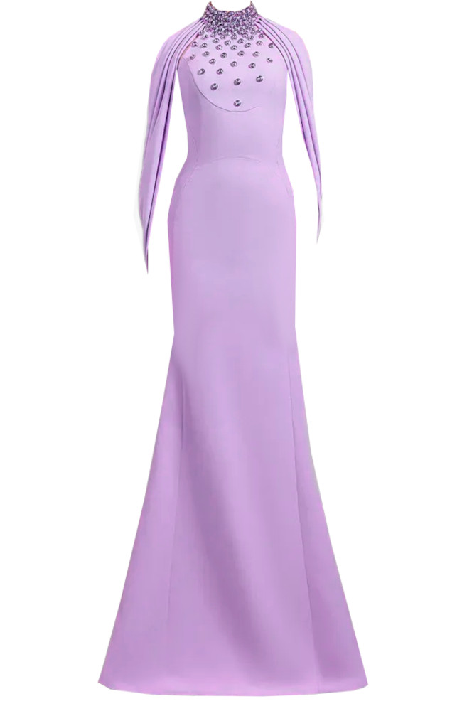 chinese dress ladies Bella Maxi Dress, in Lavender Luxe Satin, Size: Large | Show Me Your Mumu