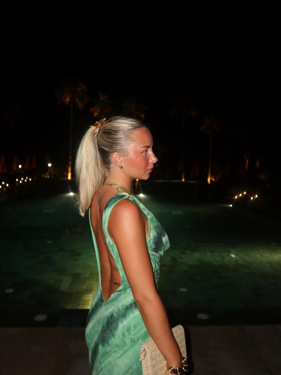 sachin and babi light blue dress Lea Forest Green Backless Gown Ready to Ship