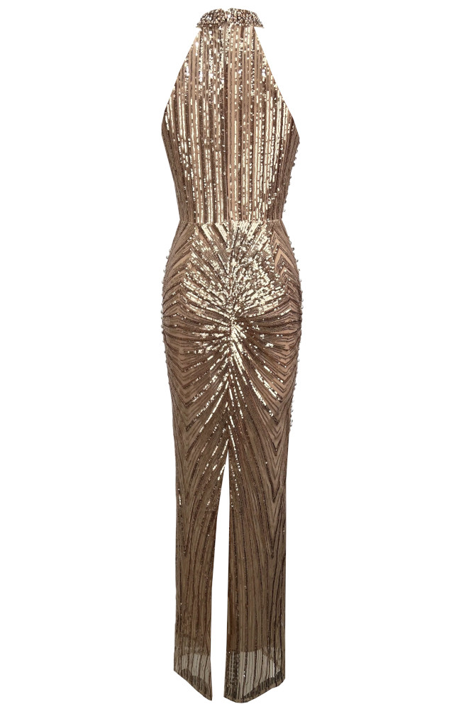 slim fit dress slacks Turquoise Gold Jeweled Drawstring Halter Maxi Dress – Hot Miami Styles