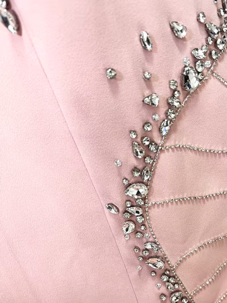 slim fit dress slacks Starburst Sequin Maxi Dress - Rosegold main image 1