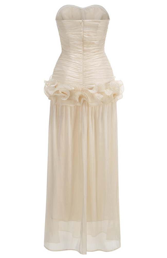 white christmas dresses Oria Chiffon Maxi Dress / Ivory | Meshki