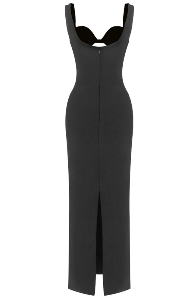 Crystal Cut Out Bustier Maxi Dress Black - Luxe Maxi Dresses and Luxe Party  Dresses
