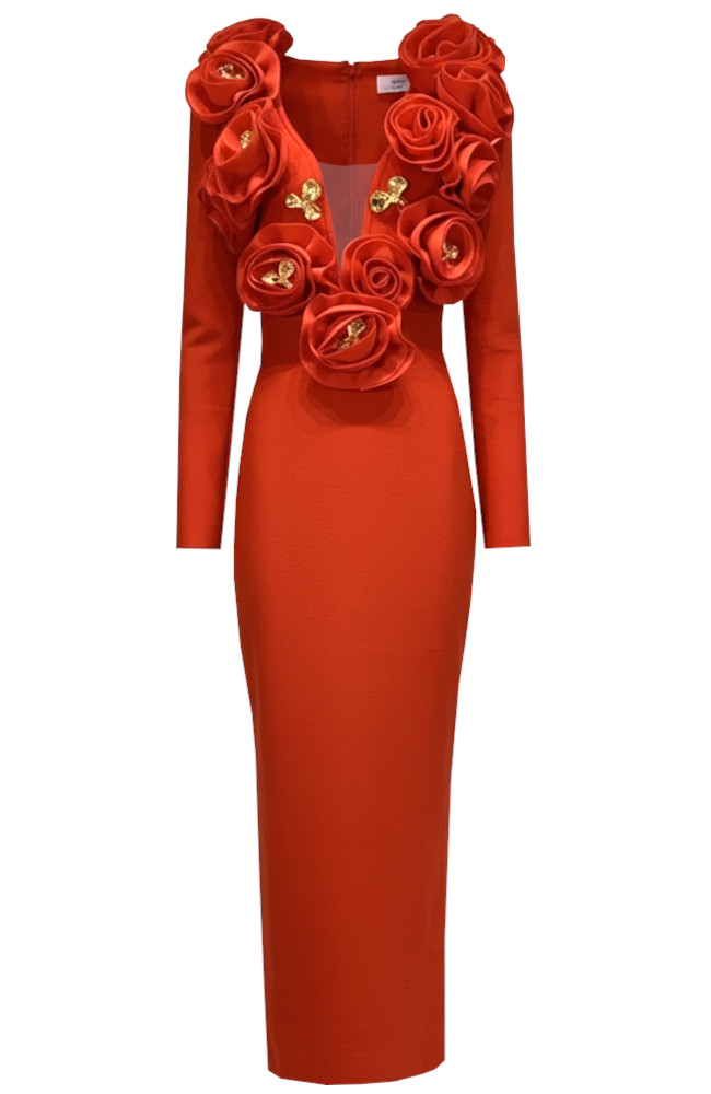 knee length dresses for ladies Verona Long Sleeve Midi Dress main image 0