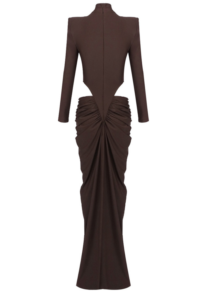 knee length dresses for ladies Jessalynn Cut-Out Long Sleeve Maxi Dress White– Selfie Leslie