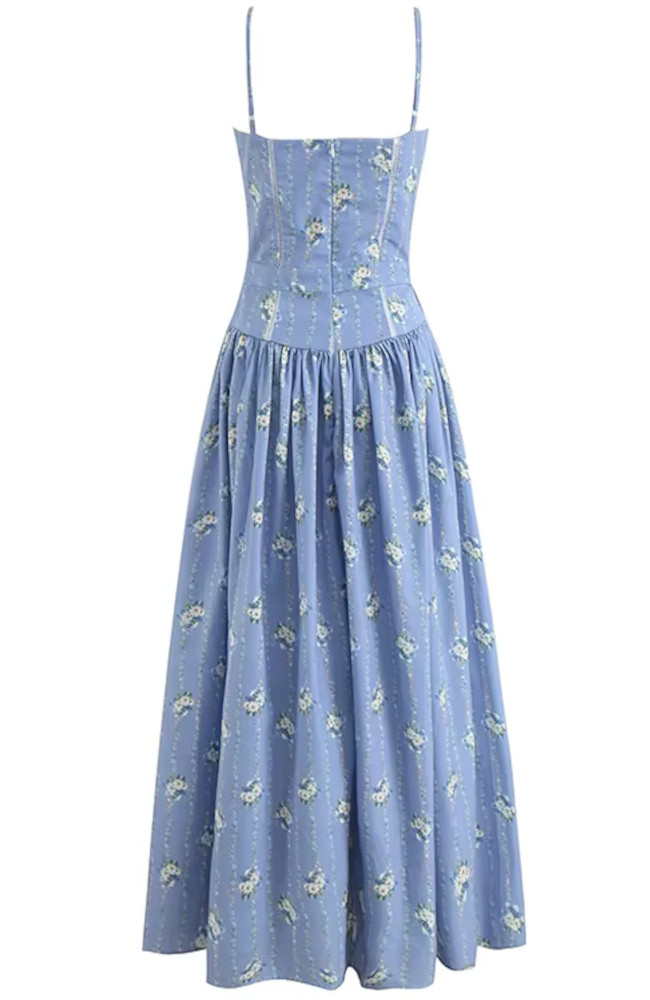 blue skater midi dress Girl In Mind