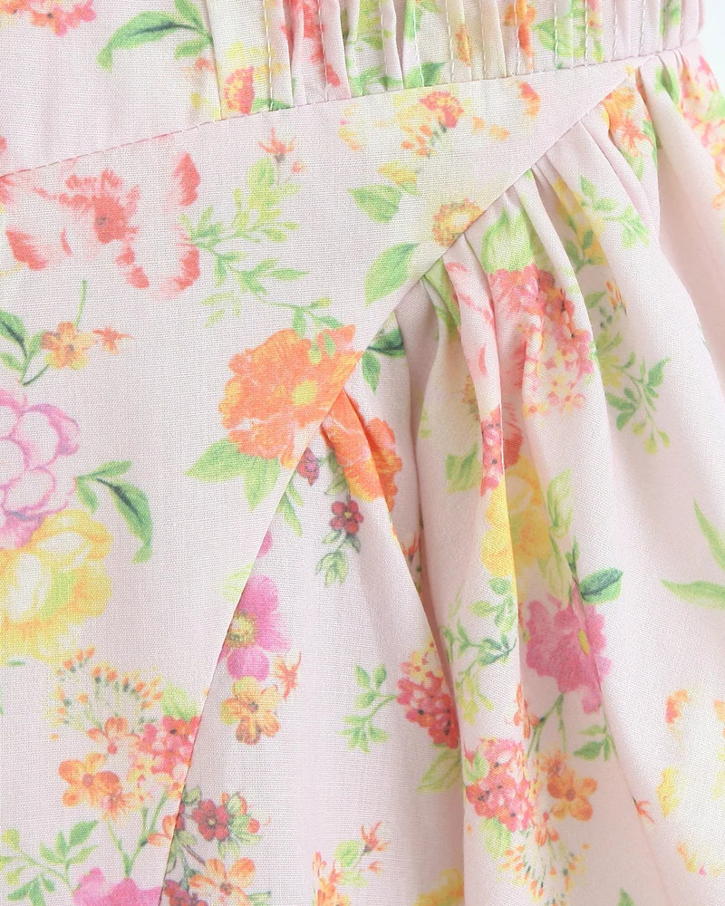 Halter Bustier Skater Midi Dress Floral Pink - Luxe Floral Dresses and Luxe  Party Dresses