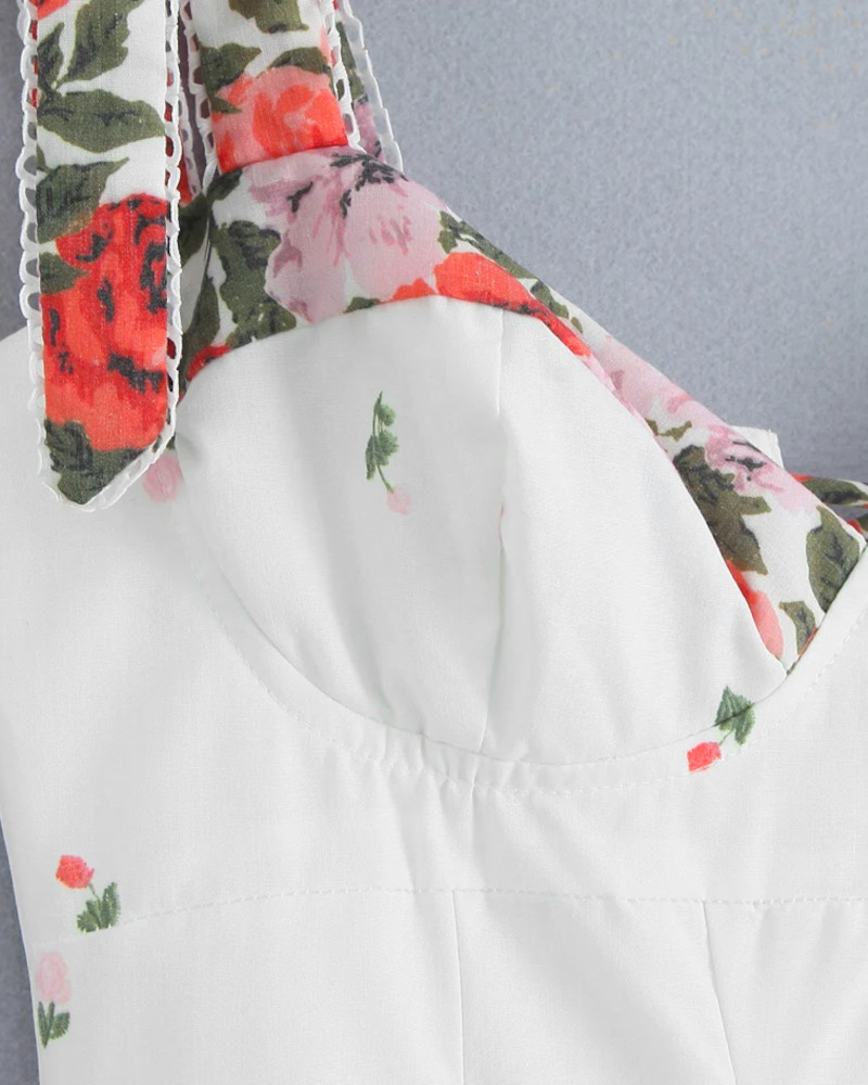 ditsy floral print boat neck corset slip midi dresses-white Corset Milkmaid Dress Women 2025 Summer Ditsy Floral Puff Sleeve Square Neck Dresses Plus Size Flowy Tie Front Split Side Long Dresses Classy Aline Engagement Casual Maternity Bridal Shower Dress at Amazon