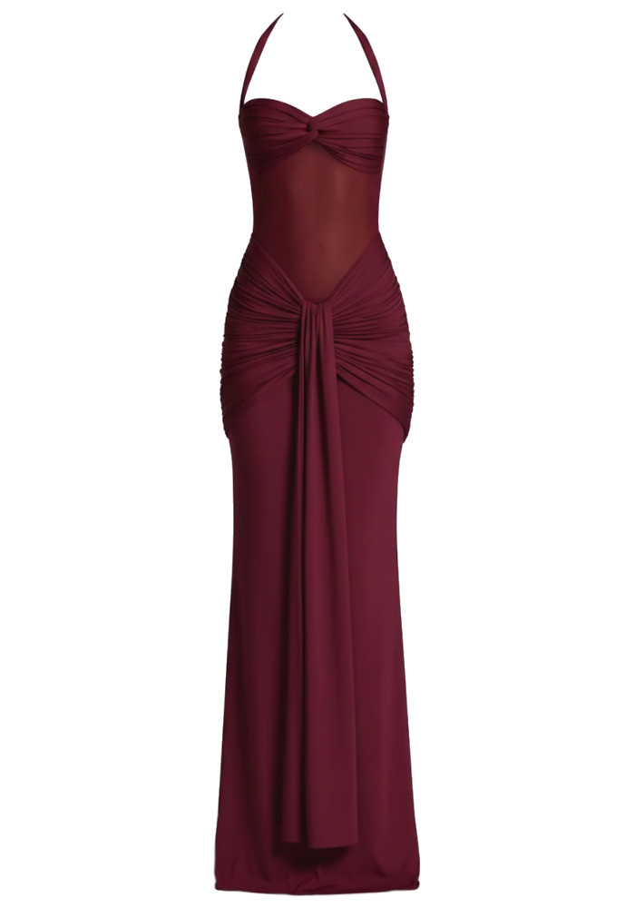 selfie leslie halter dress Sandy Shell Buckle Halter Maxi Dress Sage main image 0