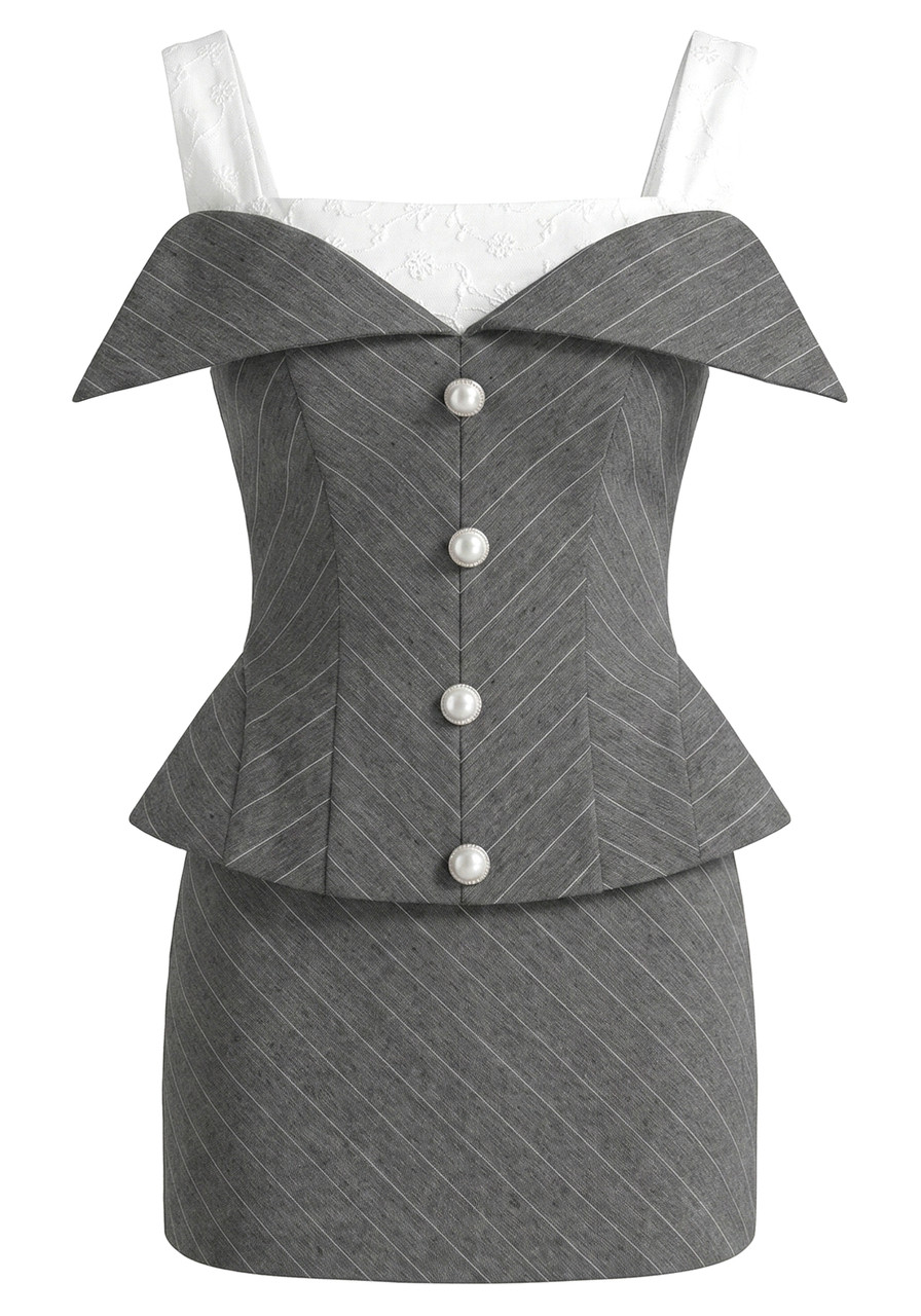 grey dress occasion LaDivine J883 Long Formal A Line Evening Dress main image 1