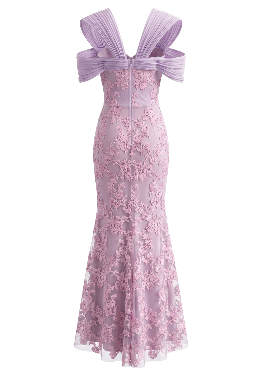 Lace Maxi Dress Pink Lavender Lace Maxi Dress Pink Lavender