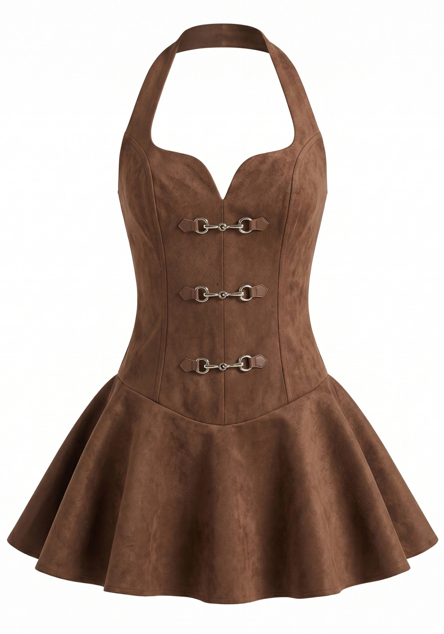 leana brown halter dress Leana Brown Halter Dress Regular Price
