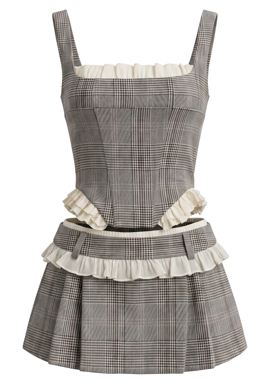 grey ruffle dress Alessandra Slinky Ruffle Maxi Dress / Grey | MESHKI