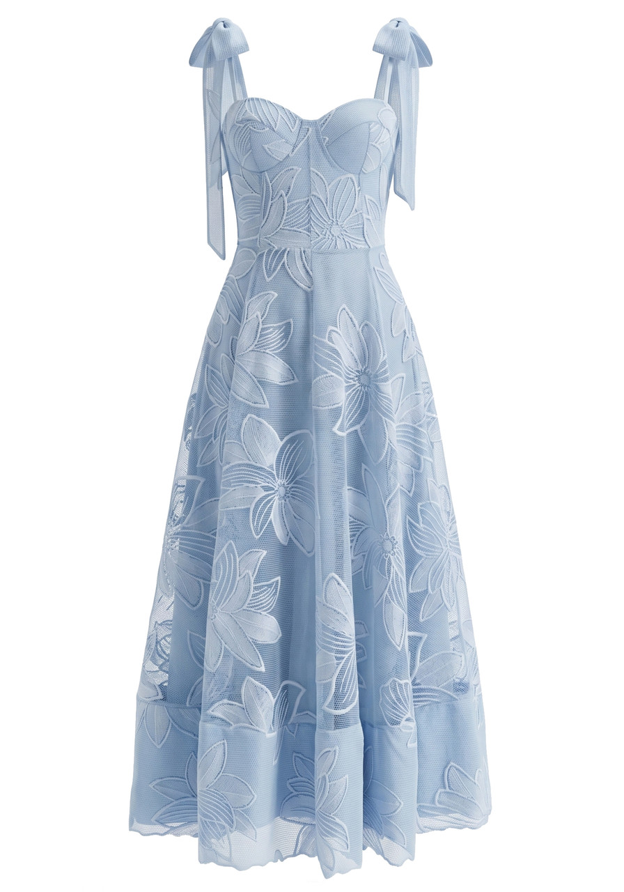 light blue a line midi dress light blue midi dress for wedding Straps Square Neckline Sky Blue A-Line  Wedding Guest Dress, Sky_Blue / M-parroquiadesanalbertomagno.com