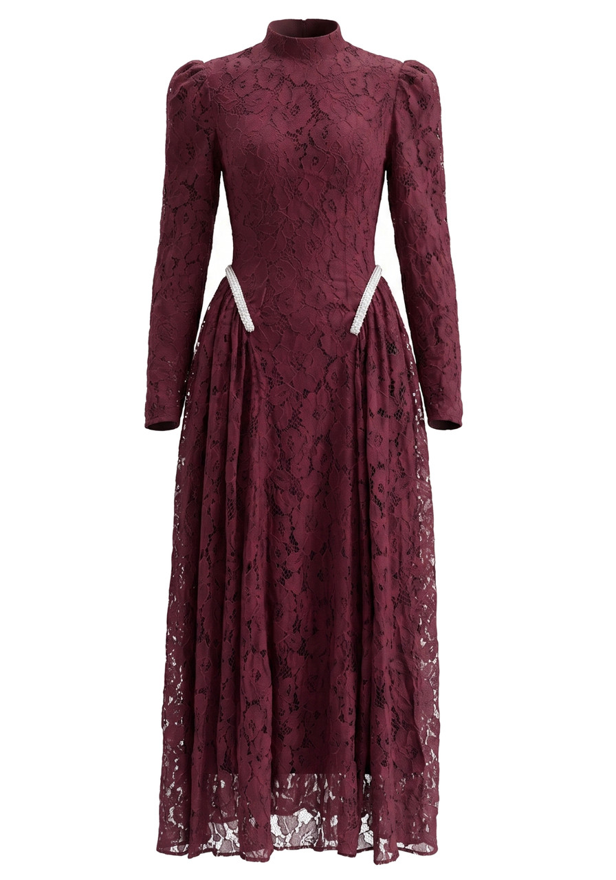 burgundy lace midi dress with sleeves Buy Love & Roses Burgundy Red Lace High Neck Midi Dress from Next USA