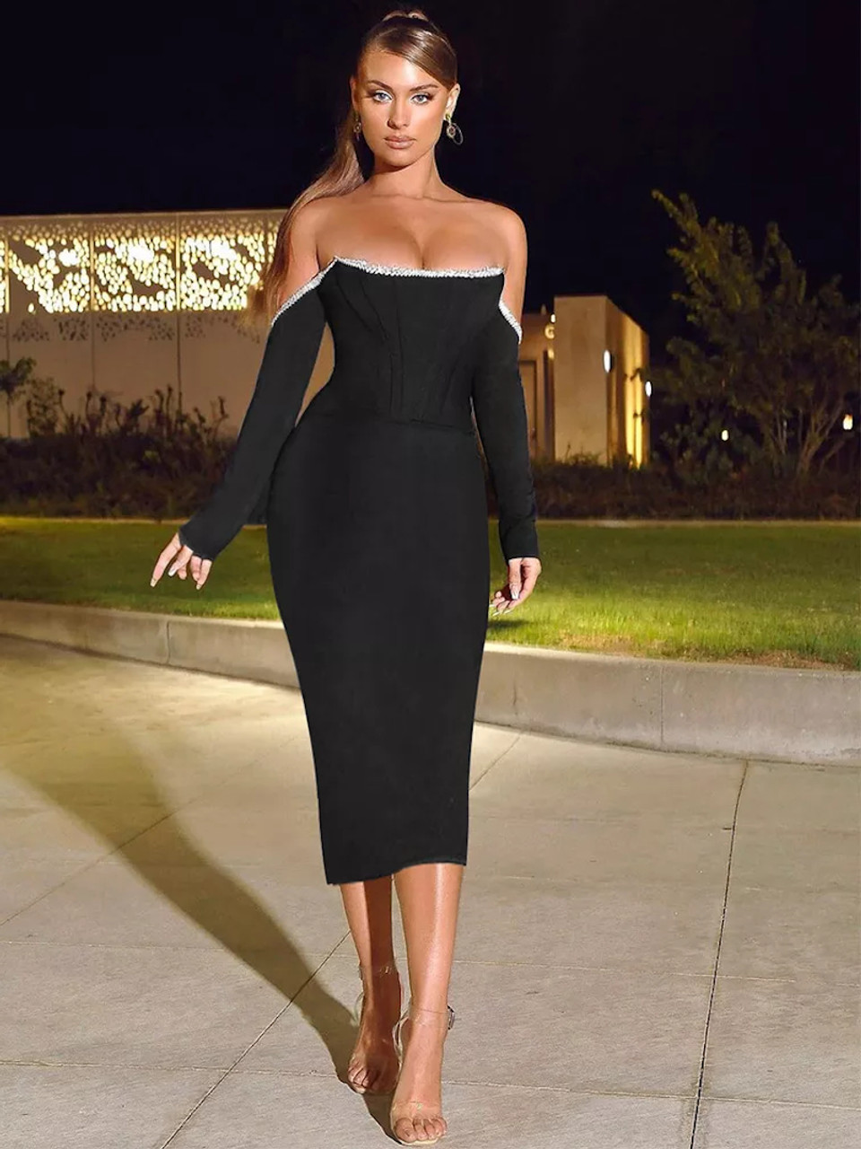 Classic Long Sleeve Bandage Midi Dress - White | Fashion Nova, Dresses |  Fashion Nova