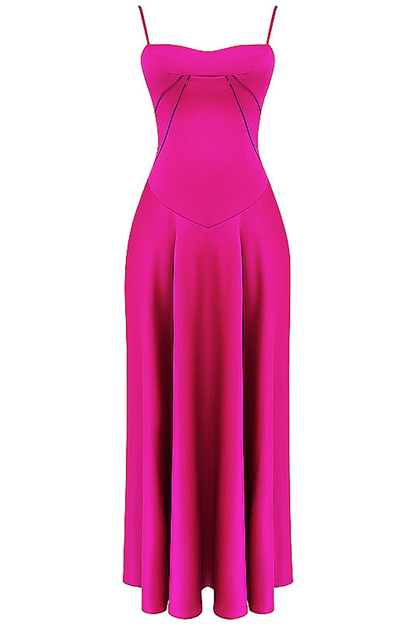 Corset A Line Maxi Dress Hot Pink - Luxe Maxi Dresses and Luxe Party Dresses