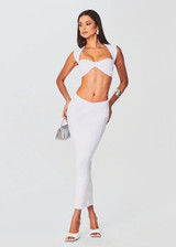 Ribbed Two Piece Maxi Dress White