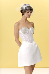 Strapless Heart Bustier A Line Dress White