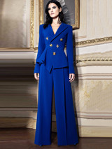 Long Sleeve Butterfly Detail Suit Blue