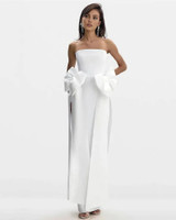 Strapless Bow Detail Maxi Dress White