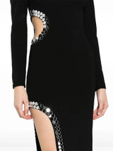 Long Sleeve Mirrored Detail Maxi Dress Black Long Sleeve Mirrored Detail Maxi Dress Black