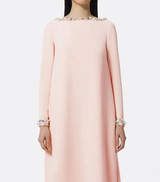 Long Sleeve Crystal Detail Maxi Dress Pink Long Sleeve Crystal Detail Maxi Dress Pink