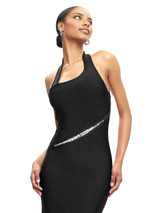 Halter Crystal Detail Maxi Dress Black Halter Crystal Detail Maxi Dress Black