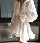 Long Sleeve A Line Dress White Long Sleeve A Line Dress White