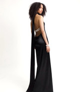 Halter Pearl Detail Backless Maxi Dress Black Halter Pearl Detail Backless Maxi Dress Black