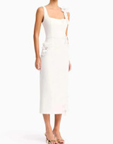 Floral Detail Midi Dress White Floral Detail Midi Dress White