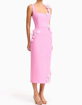 Floral Detail Midi Dress Pink Floral Detail Midi Dress Pink